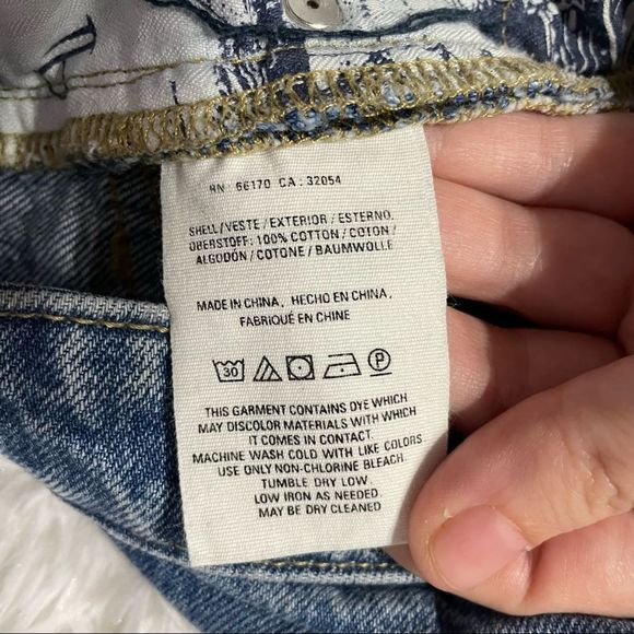 Sz26 Distressed Patch Blue Jeans Pilcro & the Letterpress Anthropologie - Picture 10 of 12